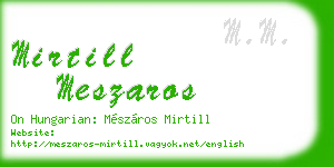 mirtill meszaros business card